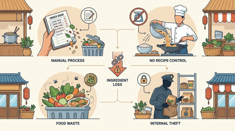 4 Nguyên nhân phổ biến gây thất thoát nguyên liệu quán ăn
