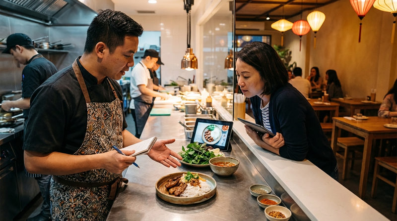 Kỹ thuật đặt tên và viết mô tả món ăn kích thích vị giác