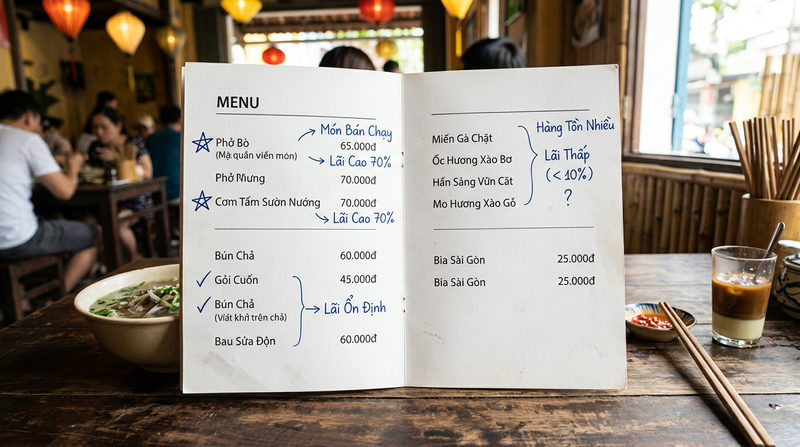 Menu thiếu chiến lược - quá nhiều món nhưng thiếu chiến lược
