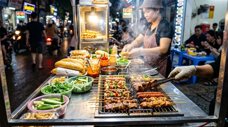 Mô hình xe đẩy đồ ăn Mô hình xe đẩy đồ ăn