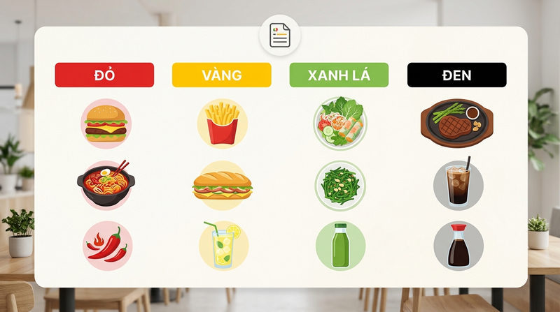 Tâm lý học màu sắc trong Menu Giải mã ý nghĩa: Màu sắc nào giúp kích thích sự thèm ăn?