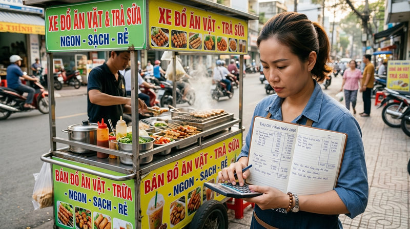 Mô hình xe đẩy đồ ăn Mô hình xe đẩy đồ ăn