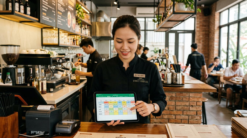 quản lý ca làm việc trong nhà hàng