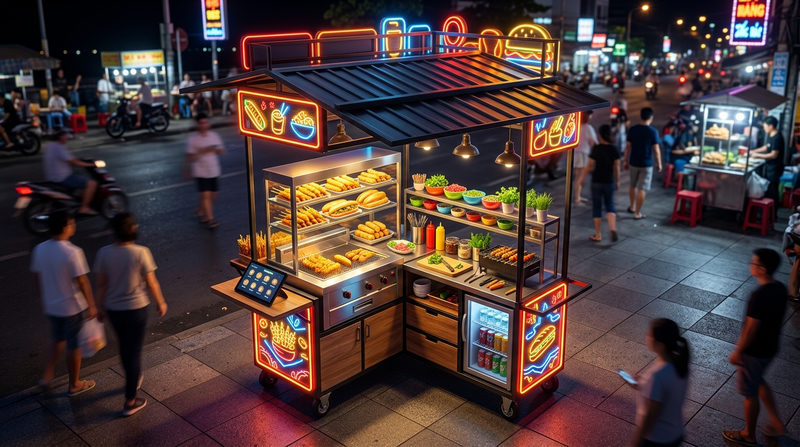 Mô hình xe đẩy đồ ăn Mô hình xe đẩy đồ ăn
