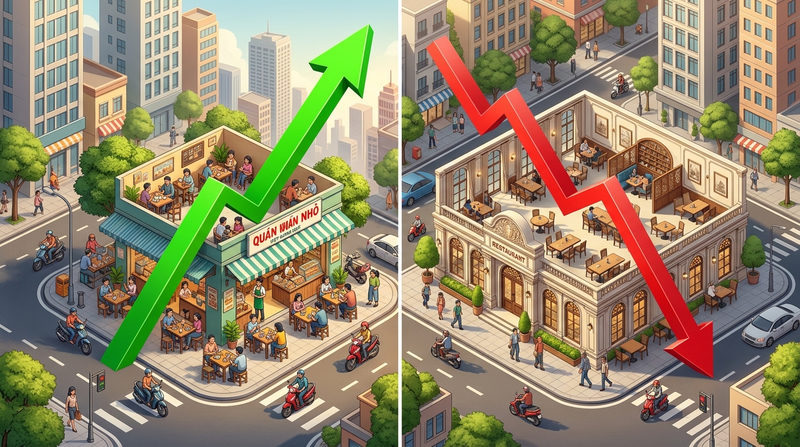 Bối cảnh 2026: Vì sao mô hình quán nhỏ đang thắng quán đầu tư lớn?