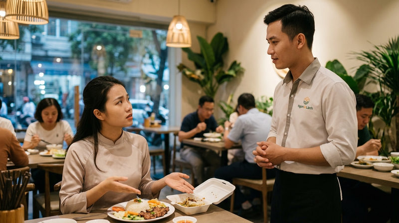 Không đồng ý để khách mang thức ăn thừa về, nhà hàng đúng hay sai?