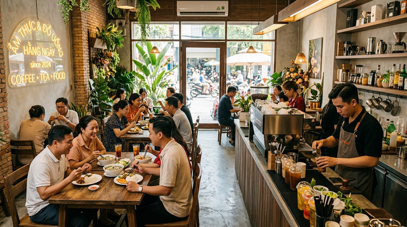 Tiềm năng của mô hình quán ăn kết hợp đồ uống năm 2026