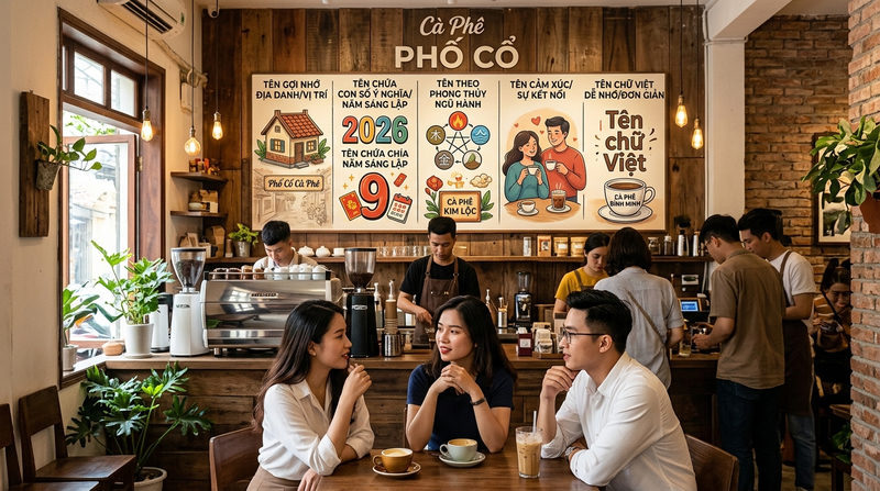 5 Cách đặt tên quán cafe phổ biến và thịnh hành nhất 2026