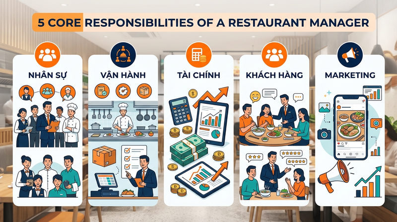 5 Nhóm trách nhiệm của quản lý nhà hàng chi tiết nhất