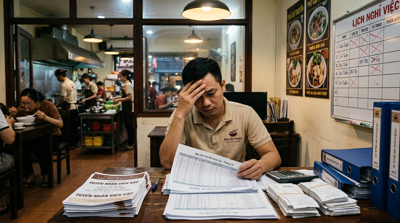 Bóc tách chi phí thay thế nhân sự thực tế tại các quán ăn