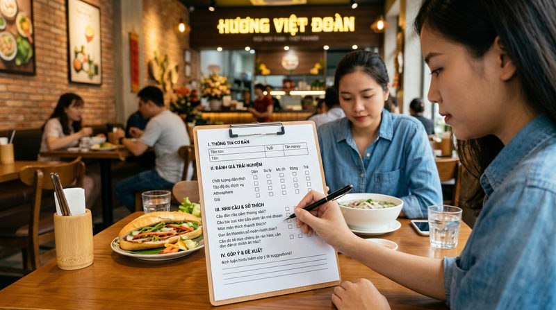 Cấu trúc chuẩn của mẫu phiếu khảo sát khách hàng nhà hàng