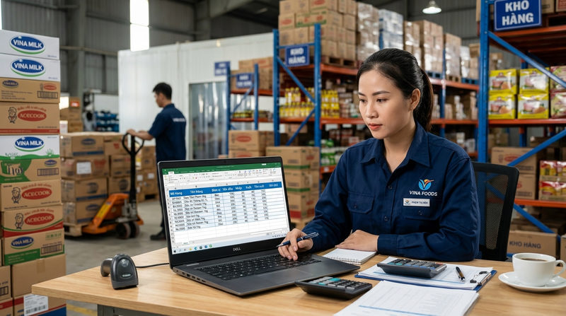 Cấu trúc chuẩn của một mẫu báo cáo hàng tồn kho bằng Excel