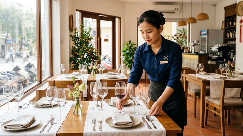 Checklist công việc đầu ca (Opening Shift) cho nhân viên phục vụ