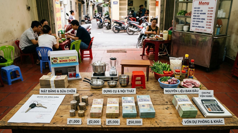 Chi phí mở quán ăn bình dân cần chuẩn bị bao nhiêu vốn?