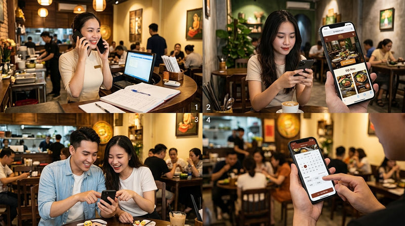 Chi tiết các cách khách hàng đặt bàn phổ biến nhất hiện nay