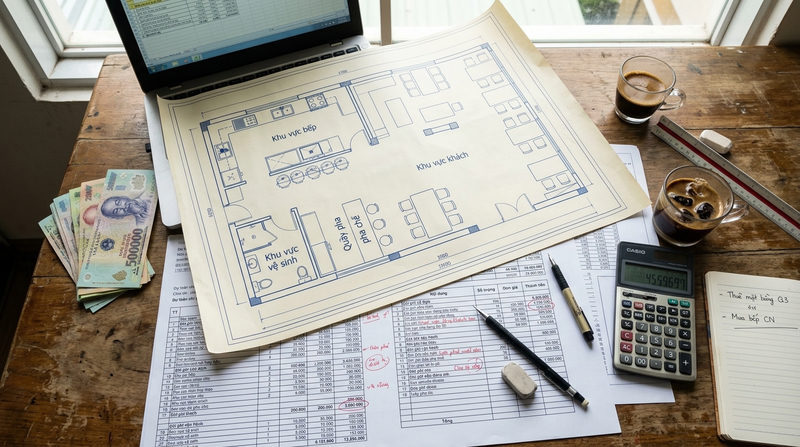 Chi tiết các hạng mục trong bảng dự toán chi phí mở quán ăn