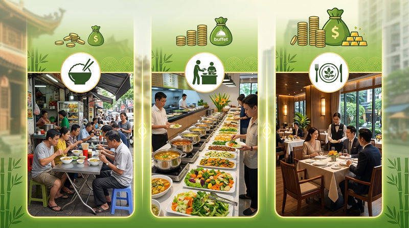 Mở quán chay cần bao nhiêu vốn tùy theo từng mô hình?