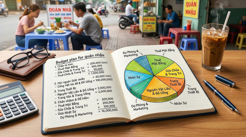 Mở quán nhậu cần bao nhiêu vốn? Bảng dự toán chi phí chi tiết