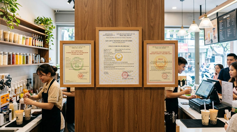 Mở quán trà sữa cần giấy tờ gì để hoạt động hợp pháp?