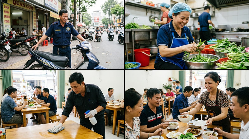 Người trung niên phù hợp với những vị trí nào trong quán ăn?