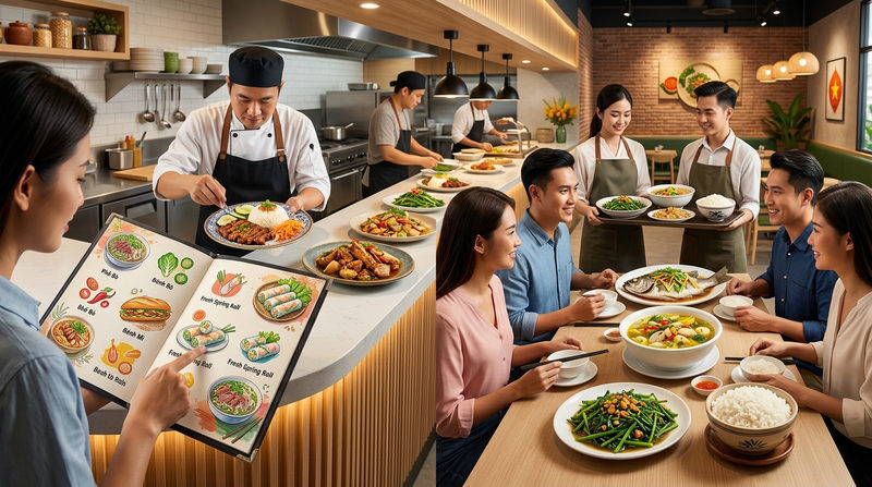 Phân loại các loại menu phổ biến theo hình thức phục vụ