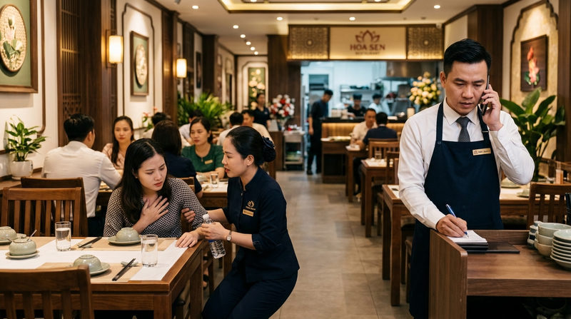 Quy trình chuẩn: Cách xử lý khi khách hàng bị dị ứng thức ăn