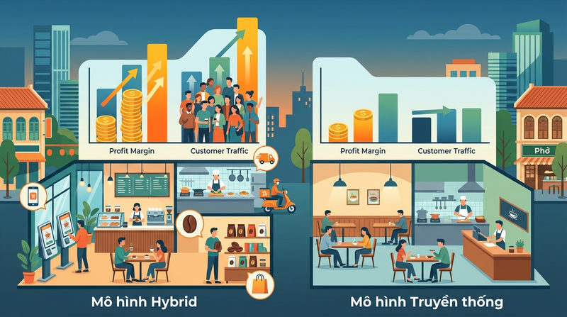 Tại sao xu hướng hybrid mô hình kết hợp trong F&B bùng nổ năm 2026?