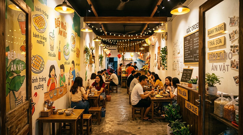 Hướng dẫn cách trang trí quán ăn vặt chi tiết, tối ưu chi phí