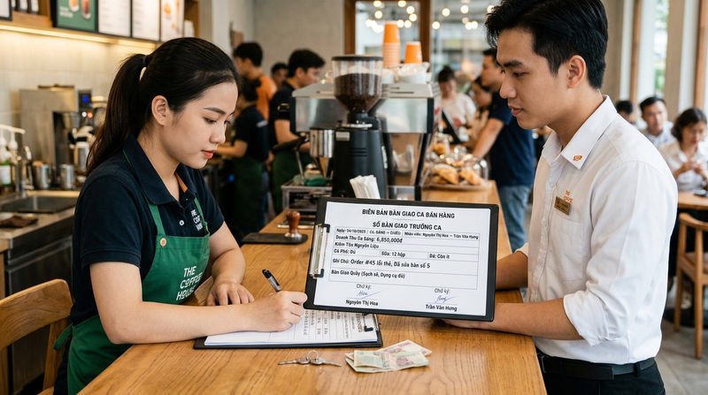 Mẫu biên bản và sổ bàn giao ca bán hàng chuyên nghiệp