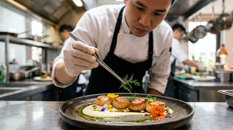 Nguyên liệu thượng hạng và nghệ thuật trình bày (Plating)