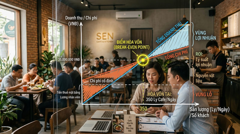 Cách tính điểm hòa vốn (Break-even Point) và chỉ số ROI