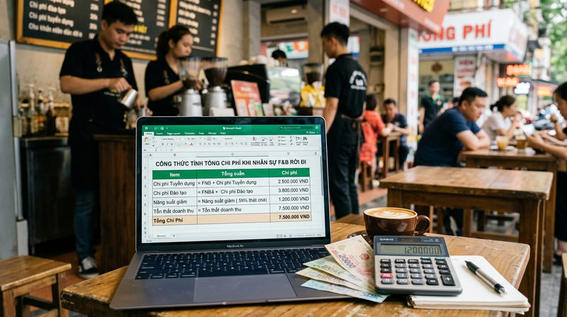 Công thức tính tổng chi phí khi một nhân sự F&B rời đi