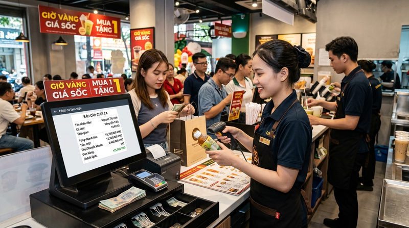 Giải pháp tối ưu vận hành cửa hàng khi vừa giao ca vừa chạy chương trình