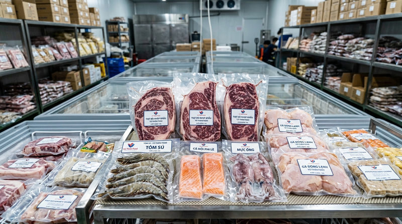 Khám phá kho sỉ thực phẩm đông lạnh đa dạng tại Vũ Thiên Food