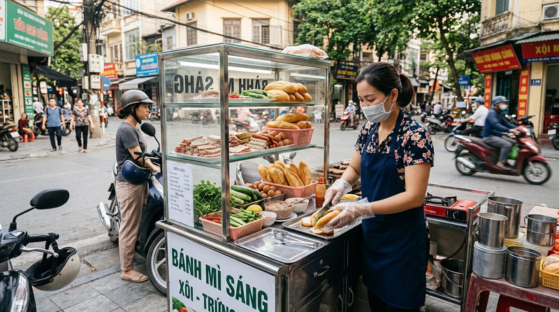 Kinh nghiệm kinh doanh đồ ăn sáng ít vốn: Từ vỉa hè đến xe đẩy