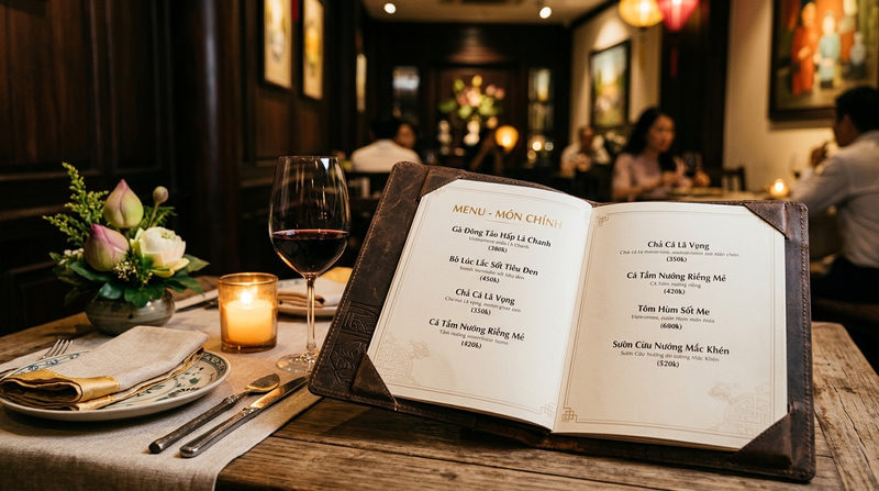 Nguyên tắc thiết kế menu nhà hàng cho món chính