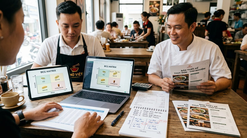 Quy trình 4 bước ứng dụng Ma trận Boston vào thiết kế thực đơn