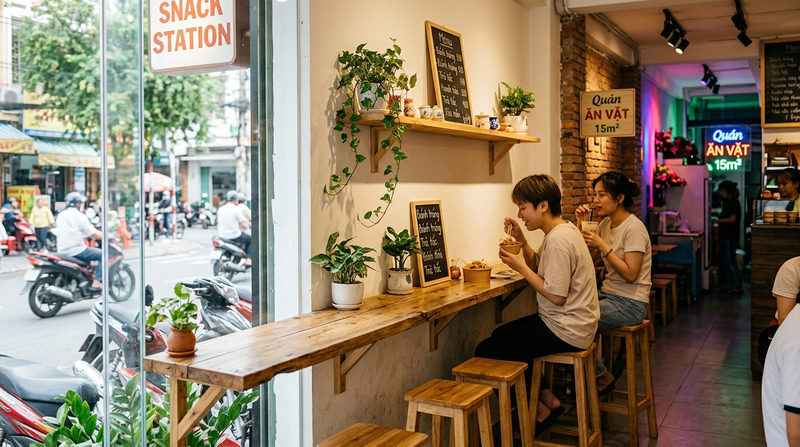 Tuyệt chiêu tối ưu không gian cho quán ăn vặt diện tích nhỏ hẹp