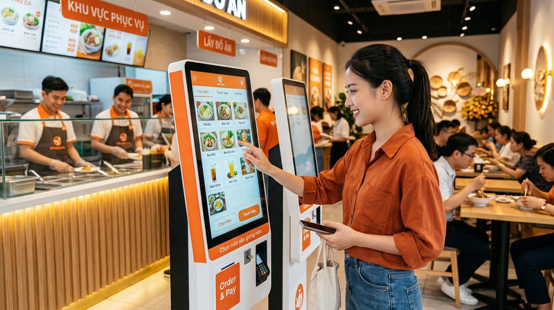Bối cảnh: Tại sao mô hình Kiosk tự phục vụ lại lên ngôi trong năm 2026?
