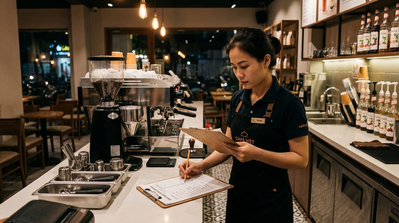 Tầm quan trọng của việc áp dụng quy trình đóng ca chuẩn tại quán cafe