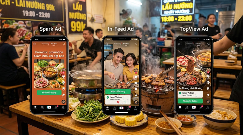 Các hình thức quảng cáo TikTok nhà hàng, quán ăn hiệu quả nhất