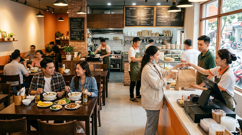 Đánh giá chi tiết: Mô hình dine-in và take away khác nhau thế nào?
