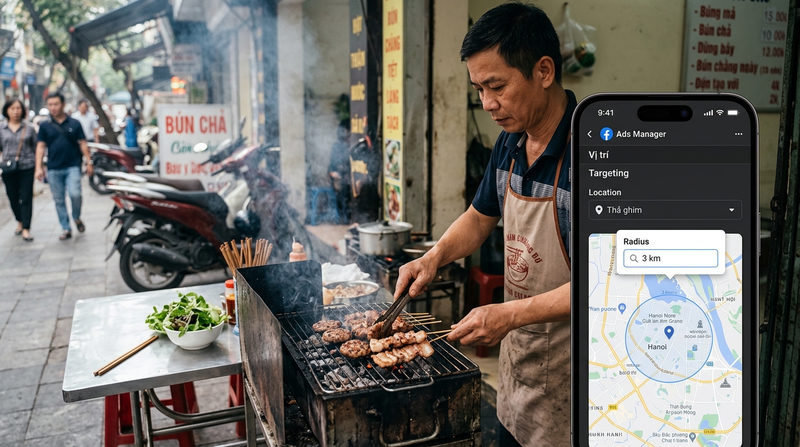 Hướng dẫn cách cài đặt chạy quảng cáo Facebook Ads bán kính 3km