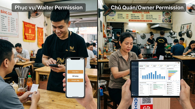 Hướng dẫn chi tiết cách phân quyền trong quán ăn nhỏ cho từng vị trí