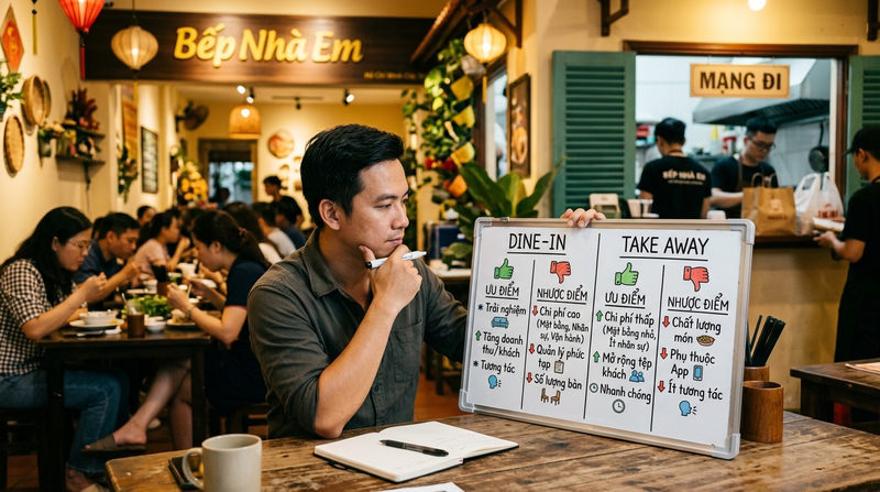 Phân tích ưu nhược điểm của Dine-in và Take away