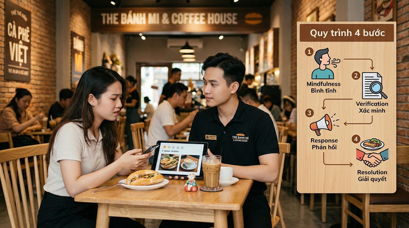 Quy trình 4 bước xử lý review 1 sao chuyên nghiệp và hiệu quả
