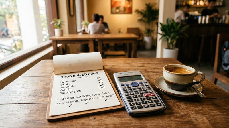 Cách định giá bán đồ uống dựa trên phần trăm cost mục tiêu