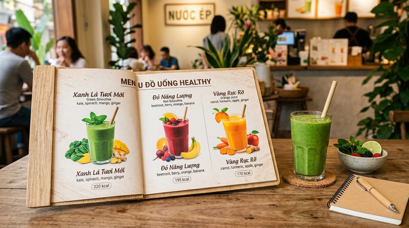 Cách xây dựng menu đồ uống healthy thu hút và tối ưu lợi nhuận