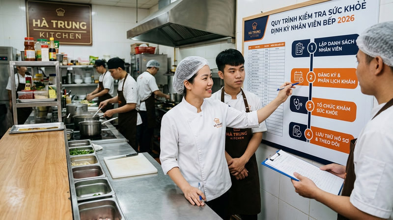 Chi tiết quy trình kiểm tra sức khỏe định kỳ cho nhân viên bếp nhà hàng