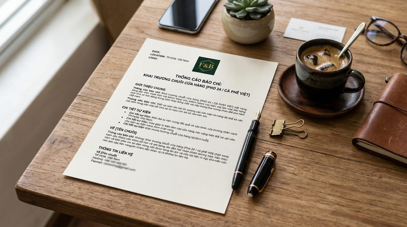 Mẫu thông cáo báo chí khai trương chuỗi (Template tham khảo)